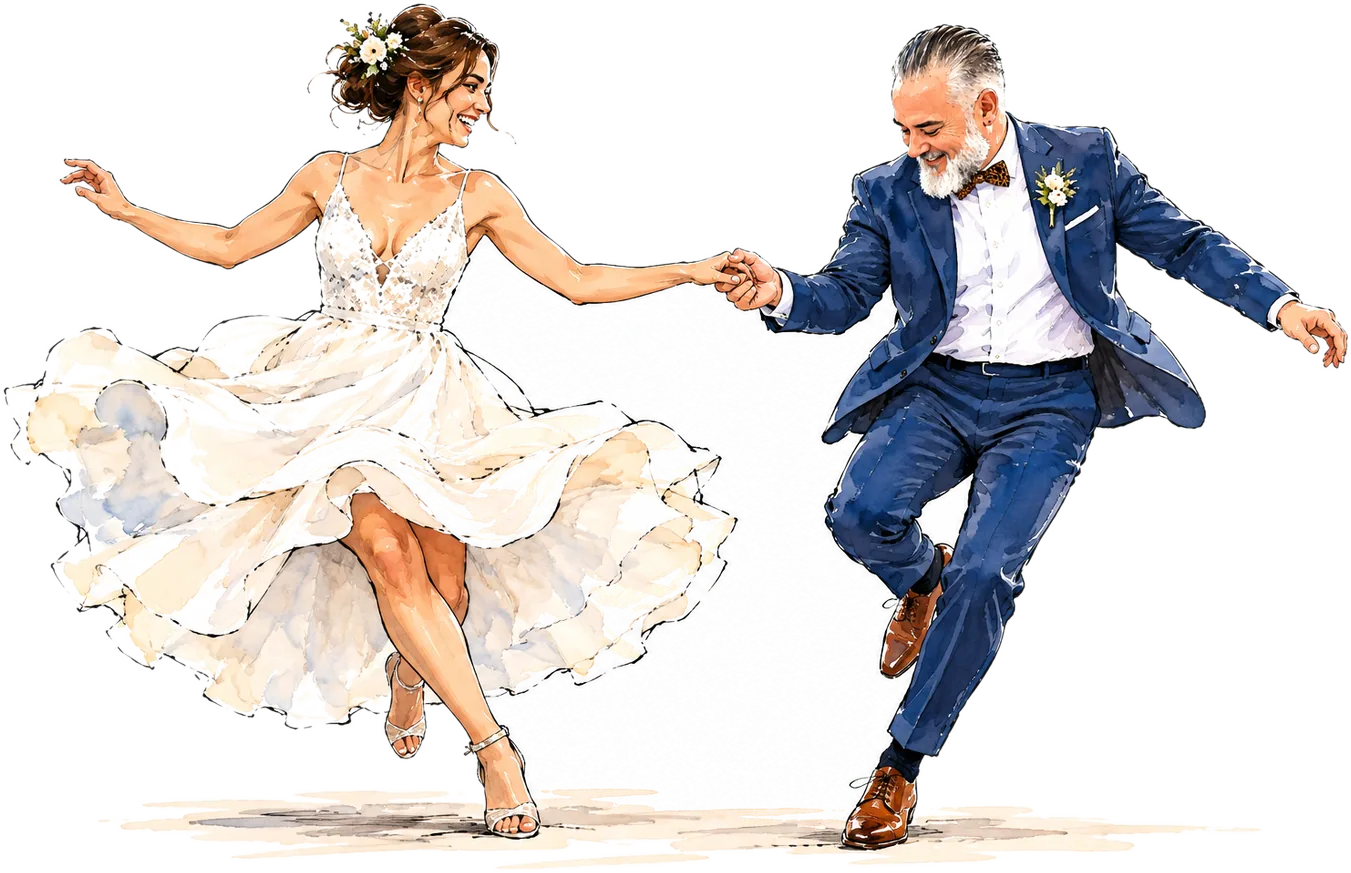 Boris fait danser la mariée sur un swing